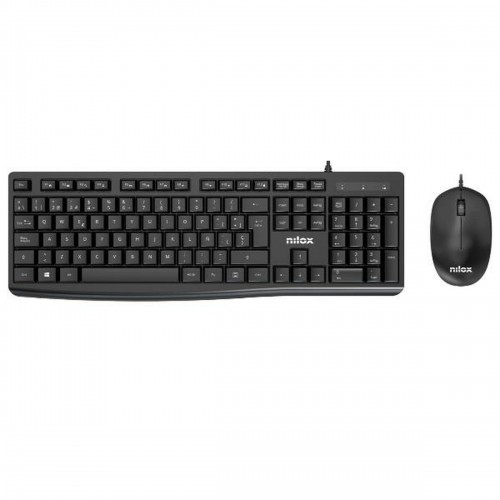 Keyboard and Mouse Nilox NXKME0012 Black Spanish Qwerty image 1