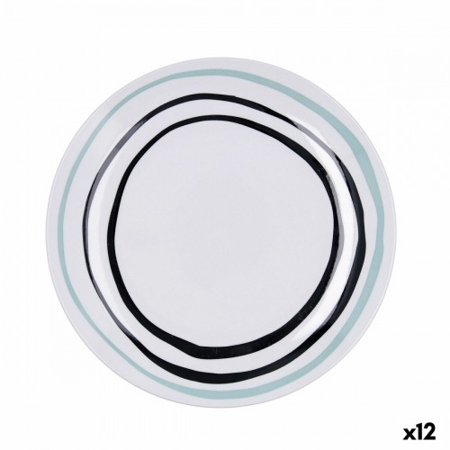 Flat Plate Bidasoa Zigzag Multicolour Ceramic Ø 26,5 cm (12 Units) image 1