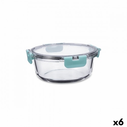 Hermetic Lunch Box Quid Purity Circular 970 ml Transparent Glass (6 Units) image 1