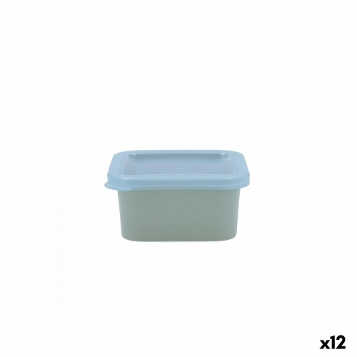 Квадратная коробочка для завтраков с крышкой Quid Inspira 200 ml Зеленый Пластик (12 штук) image 1