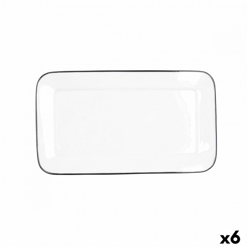 Snack tray Quid Gastro White Ceramic 31 x 18 cm (6 Units) image 1