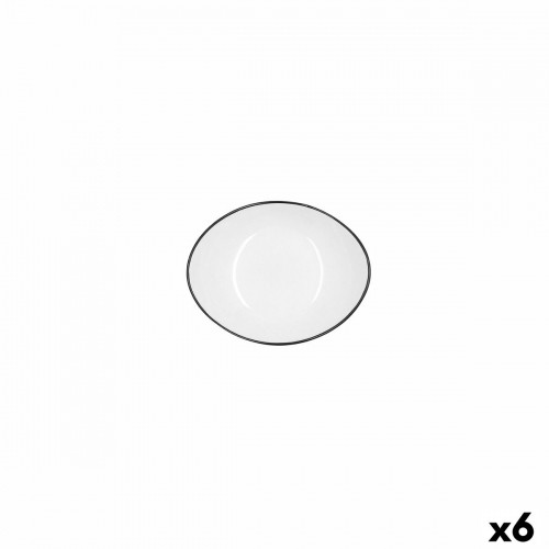 поднос для закусок Quid Gastro Белый Чёрный Керамика 14 x 11 cm (6 штук) image 1