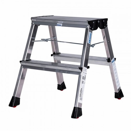 2-step folding ladder Krause 130037 Silver Aluminium image 1