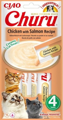 INABA Churu Chicken with salmon recipe - cat treats - 4x14 g image 1