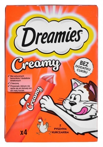 DREAMIES Creamy Chicken - cat treats - 4x10 g image 1