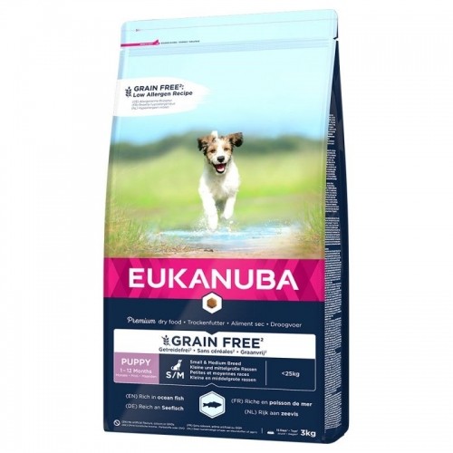 EUKANUBA Grain Free Puppy Small/Medium Breed Ocean Fish - dry dog food - 3 kg image 1