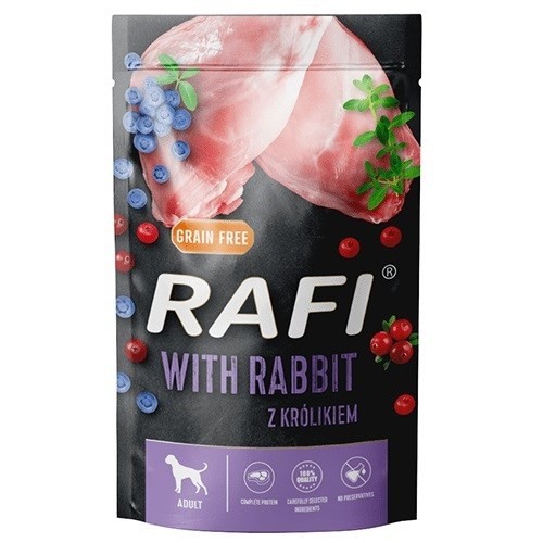 DOLINA NOTECI Rafi Rabbit, blueberry, cranberry - wet dog food - 500g image 1