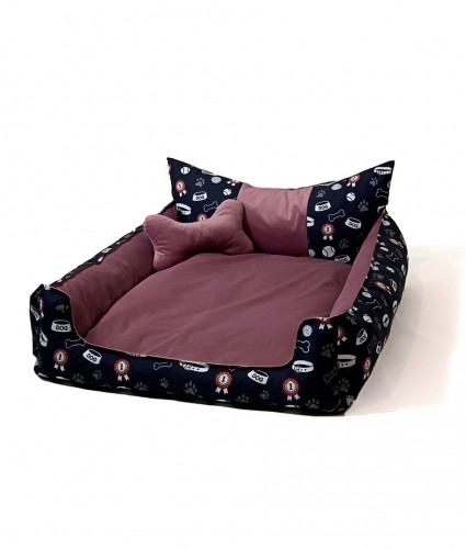 GO GIFT Dog and cat bed XL - pink - 100x80x18 cm image 1