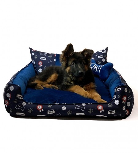 GO GIFT Dog and cat bed XL - navy blue - 100x80x18 cm image 1
