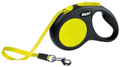Flexi New NEON 5 m Black, Yellow Dog Retractable lead image 1