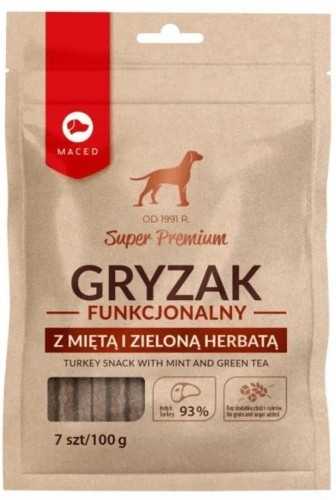 MACED Turkey snack with mint and green tea - dog chew - 100g image 1