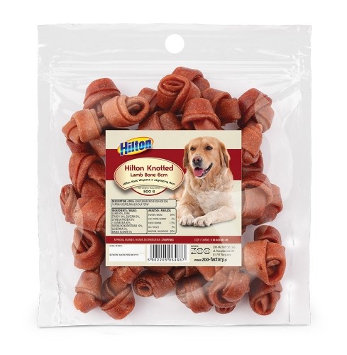 HILTON Knotted Lamb Bone 6 cm - dog chew - 500g image 1