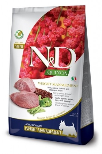 FARMINA N&D Quinoa Dog Weight Management Lamb Adult Mini - dry dog food - 2.5 kg image 1