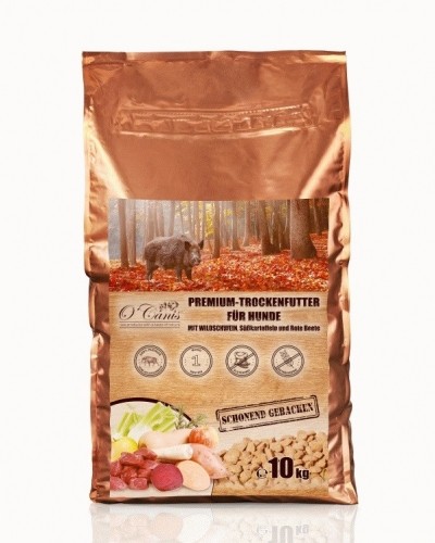 O'CANIS dry roasted dog food- flavored with wild boar, sweet potato and beetroot-10 kg image 1