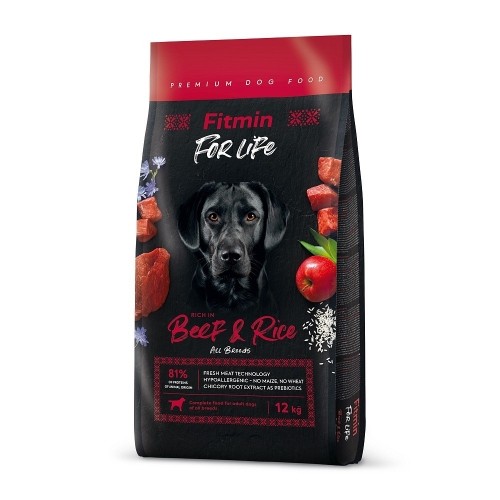 FITMIN Dog for life Beef & Rice - dry dog food - 12 kg image 1