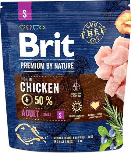 BRIT Premium by Nature Adult S Chicken - dry dog food - 1 kg image 1