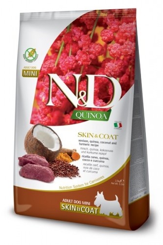 FARMINA N&D QUINOA DOG SKIN&COAT, VENISON, COCONUT ADULT MINI 800g image 1