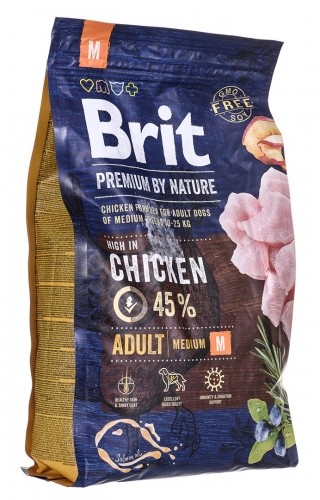 BRIT Premium by Nature Adult M Chicken - dry dog food - 3 kg image 1