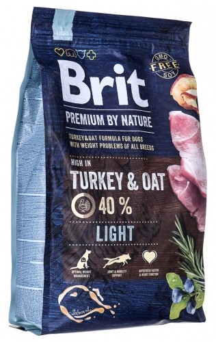 BRIT Premium by Nature Light Turkey&Oat - dry dog food - 3 kg image 1