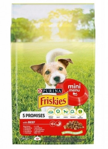 Purina Nestle FRISKIES Mini Menu Beef with Vegetables - dry dog food - 1.5 kg image 1