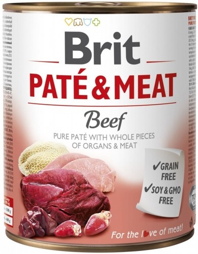 BRIT Paté & Meat with Beef - wet dog food - 800g image 1