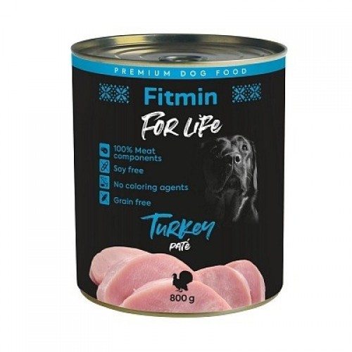 FITMIN for Life Turkey Pate - Wet dog food  - 800 g image 1