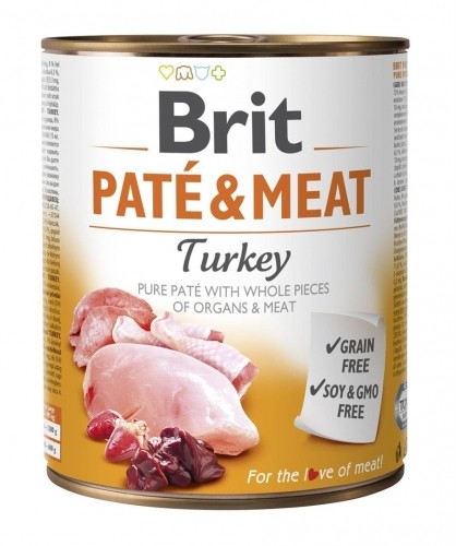 BRIT Paté & Meat with Turkey - wet dog food - 800g image 1