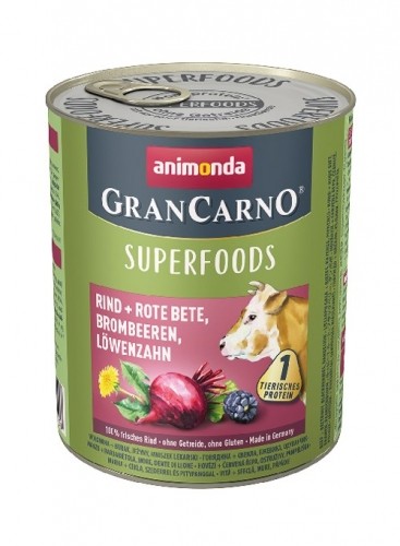 ANIMONDA GranCarno 4017721824408 dogs moist food Beetroot, Beef, Blackberry, Dandelion Adult 800 g image 1