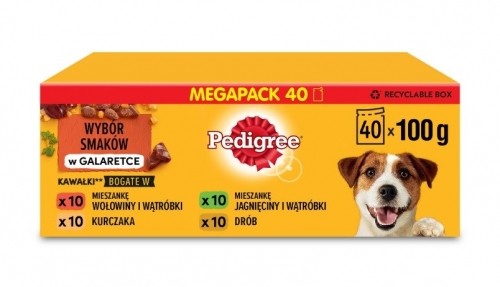 PEDIGREE Adult mix of flavors - Wet food for dogs - 40x100g image 1