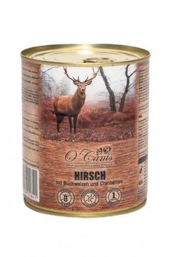 O'CANIS canned dog food- wet food- deer with buckwheat- 800 g image 1
