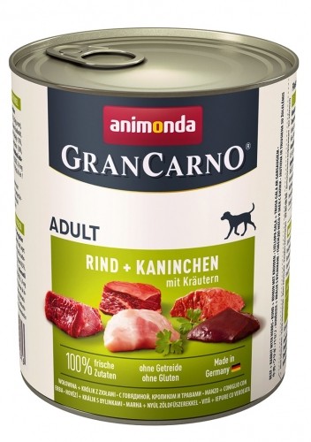 ANIMONDA GranCarno Adult Beef with rabbit and herbs - wet dog food - 800 g image 1