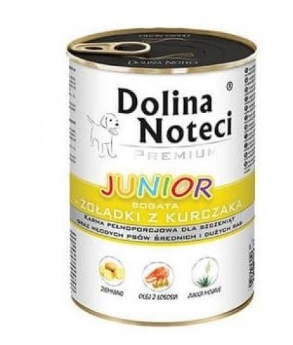 DOLINA NOTECI Premium Junior rich in chicken gizzards - wet food for medium and large breed puppies - 400 g image 1