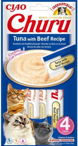 INABA Churu Tuna with Beef Recipe - cat treats - 4x14 g image 1