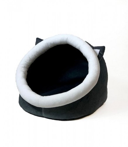 GO GIFT cat bed - graphite-white - 40x45x34 cm image 1