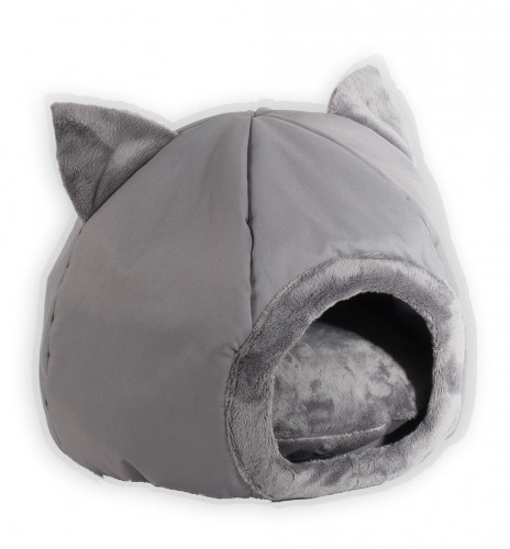 GO GIFT cat bed - grey - 40x40x34 cm image 1