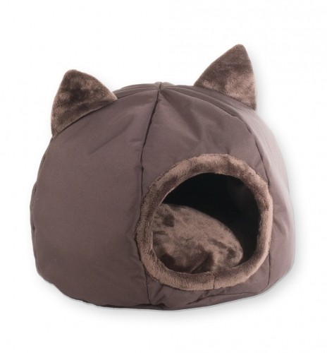 GO GIFT cat bed - brown - 40x40x34 cm image 1