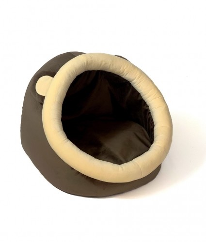 GO GIFT cat bed - brown and cream - 40x45x34 cm image 1