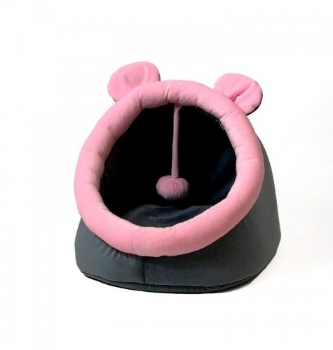 GO GIFT cat bed - graphite-pink - 40x45x34 cm image 1