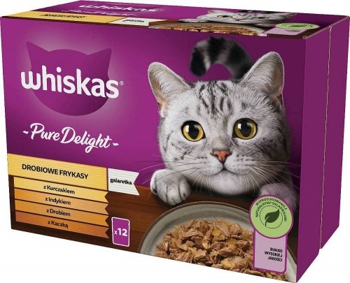 WHISKAS Pure Delight poultry, duck, turkey, chicken - wet cat food - 12x85 g image 1