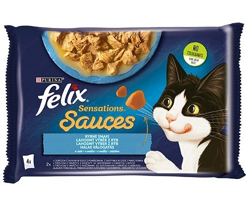 Purina Nestle Felix Sensations Mix Cod with tomatoes, sardine with carrots - wet cat food - 340g (4 x 85g) image 1