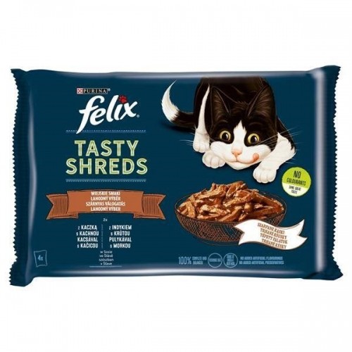 Purina Nestle FELIX Tasty Shreds with duck and turkey - 4x 80g image 1