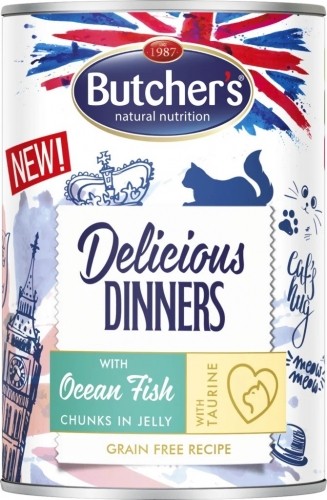 BUTCHER'S Delicious dinners Ocean Fish Chunks in jelly - wet cat food - 400 g image 1