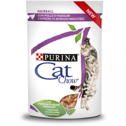 Purina Nestle CAT CHOW Hairball Control Chicken Green Beans in Sauce 85g image 1