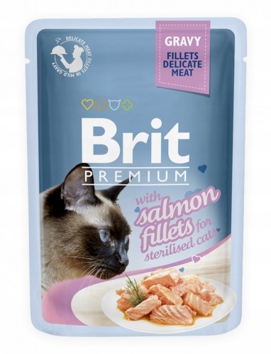 BRIT Premium Sterilised Gravy Salmon - wet cat food - 85g image 1