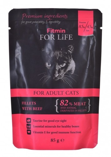FITMIN For Life Cat Pouch Adult Beef 85g image 1