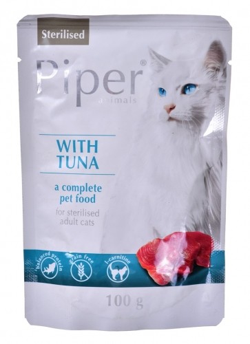 DOLINA NOTECI Piper Animals Sterilised with tuna - wet food for sterilised cats - 100g image 1