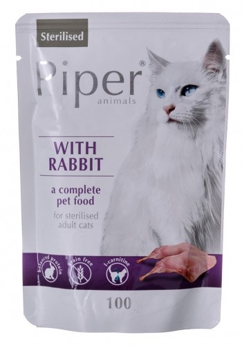 Dolina Noteci Piper Sterilised with rabbit - wet food for sterilised cats - 100g image 1