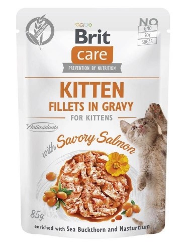 BRIT Care Cat Kitten Savory Salmon Pouch - wet cat food - 85 g image 1