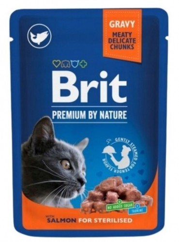 BRIT Premium Cat Salmon Sterilised - wet cat food - 100g image 1