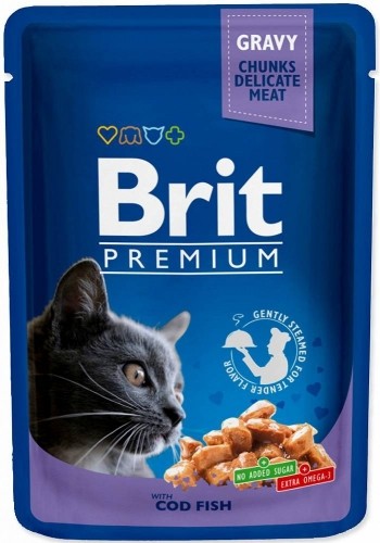 BRIT Premium Cat Cod Fish - wet cat food - 100g image 1